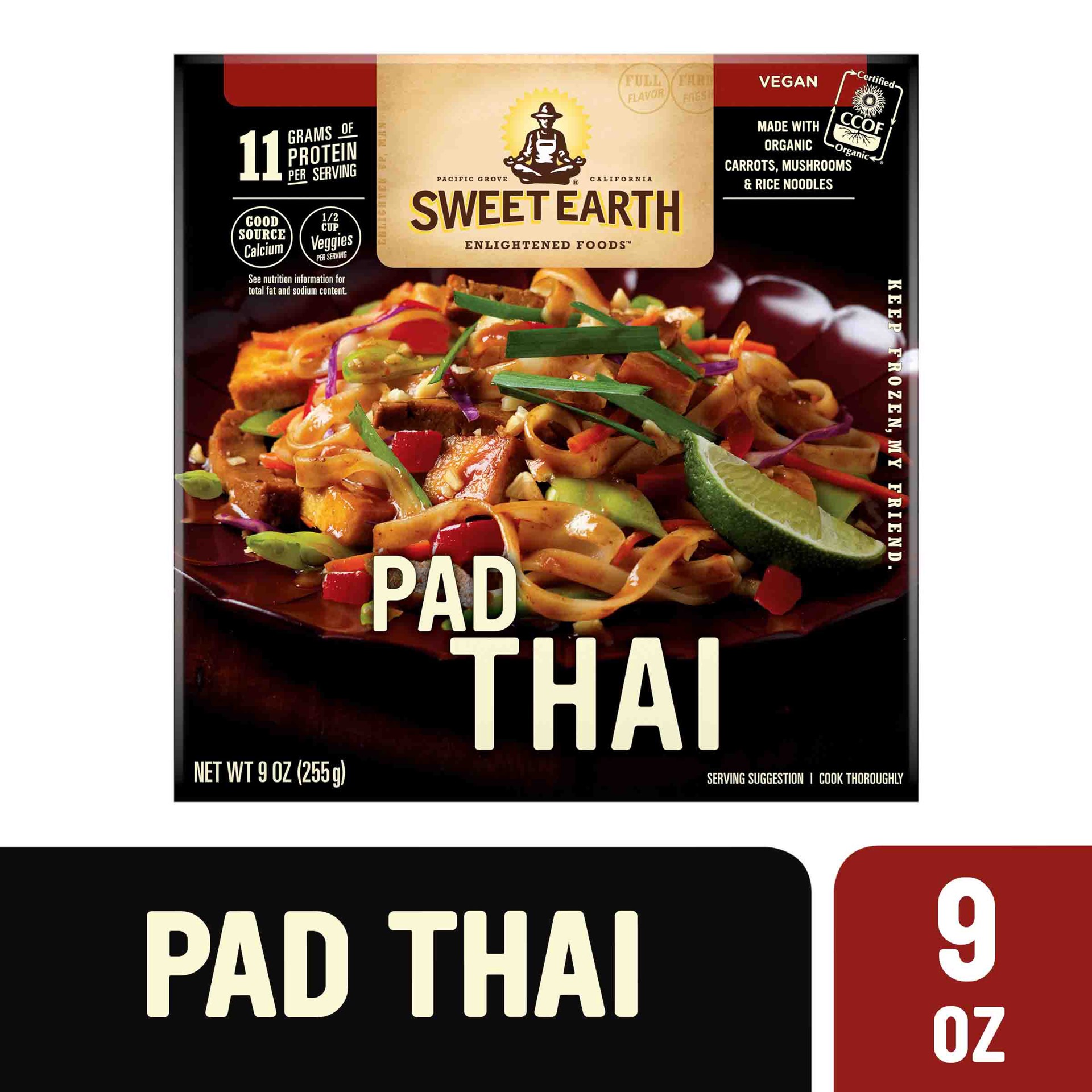 slide 1 of 9, SWEET EARTH NATURAL FOODS Vegan Frozen Pad Thai - 9oz, 