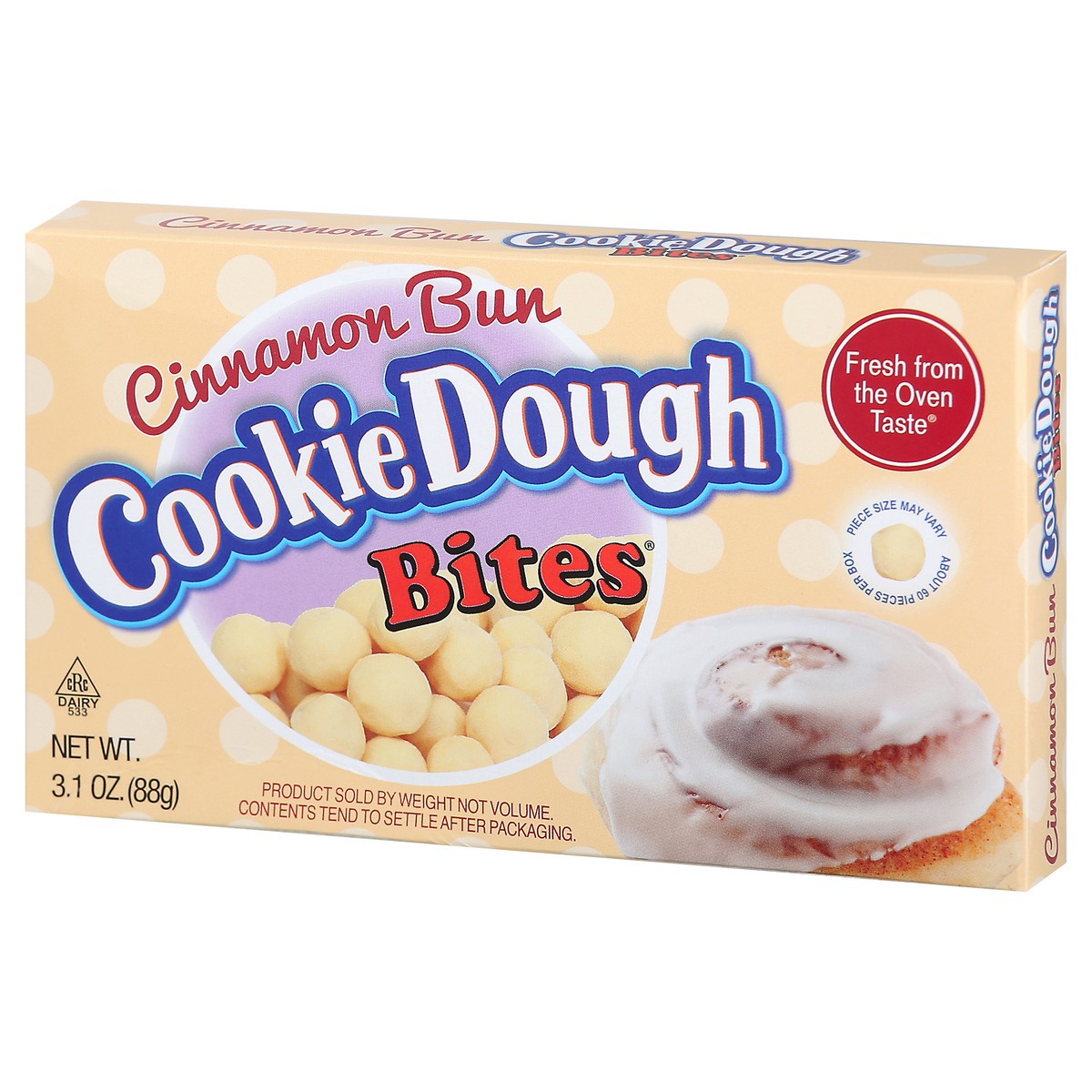 slide 5 of 12, Cookie Dough Bites Snacks, Cinnamon Bun, 3.1 oz
