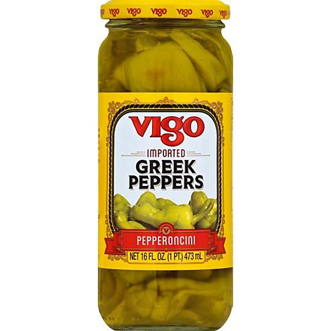 slide 1 of 1, Vigo Peppers Greek, 16 oz