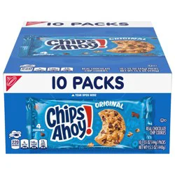 CHIPS AHOY! Original Chocolate Chip Cookies, 10 Snack Packs (4 Cookies Per Pack)