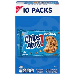 CHIPS AHOY! Original Chocolate Chip Cookies, 10 Snack Packs (4 Cookies Per Pack)