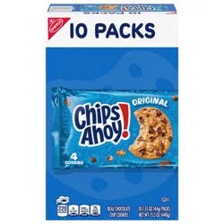 CHIPS AHOY! Original Chocolate Chip Cookies, 10 Snack Packs (4 Cookies Per Pack)