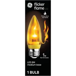 GE Led Flicker Flame Bulb, Cam Multi-Direction, 1 Watt