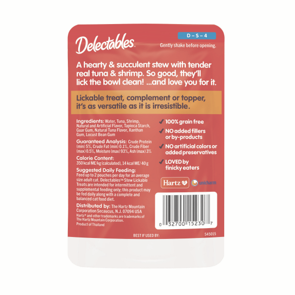 slide 6 of 9, Delectables Lickable Treat, Tuna & Shrimp, Stew 1.4 oz, 1.4 oz