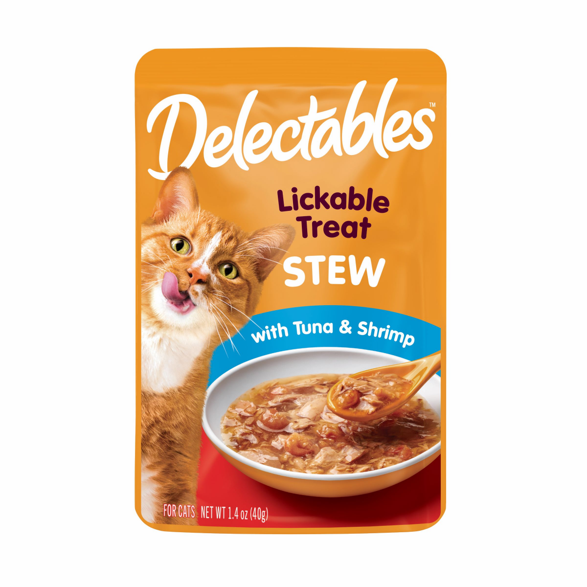 slide 1 of 9, Delectables Lickable Treat, Tuna & Shrimp, Stew 1.4 oz, 1.4 oz