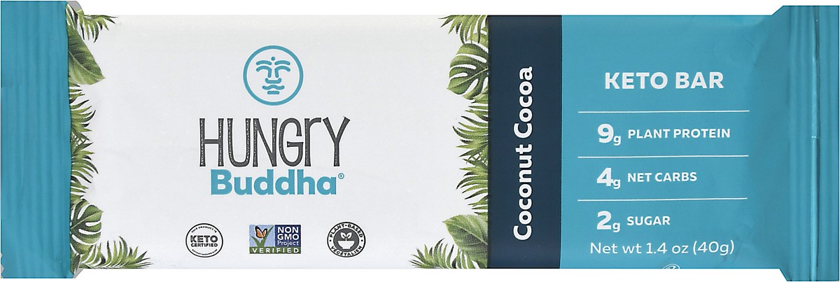 slide 1 of 9, Hungry Buddha Coconut Cocoa Keto Bar, 1.4 oz