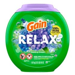 Gain Super Sized Flings Laundry Detergent Pacs, 32 Count, Dewdrop Dream Scent