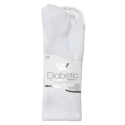 Wellness by Harmony & Sole Everyday Diabetic Crew Sock Unisex - White - 2 Pairs