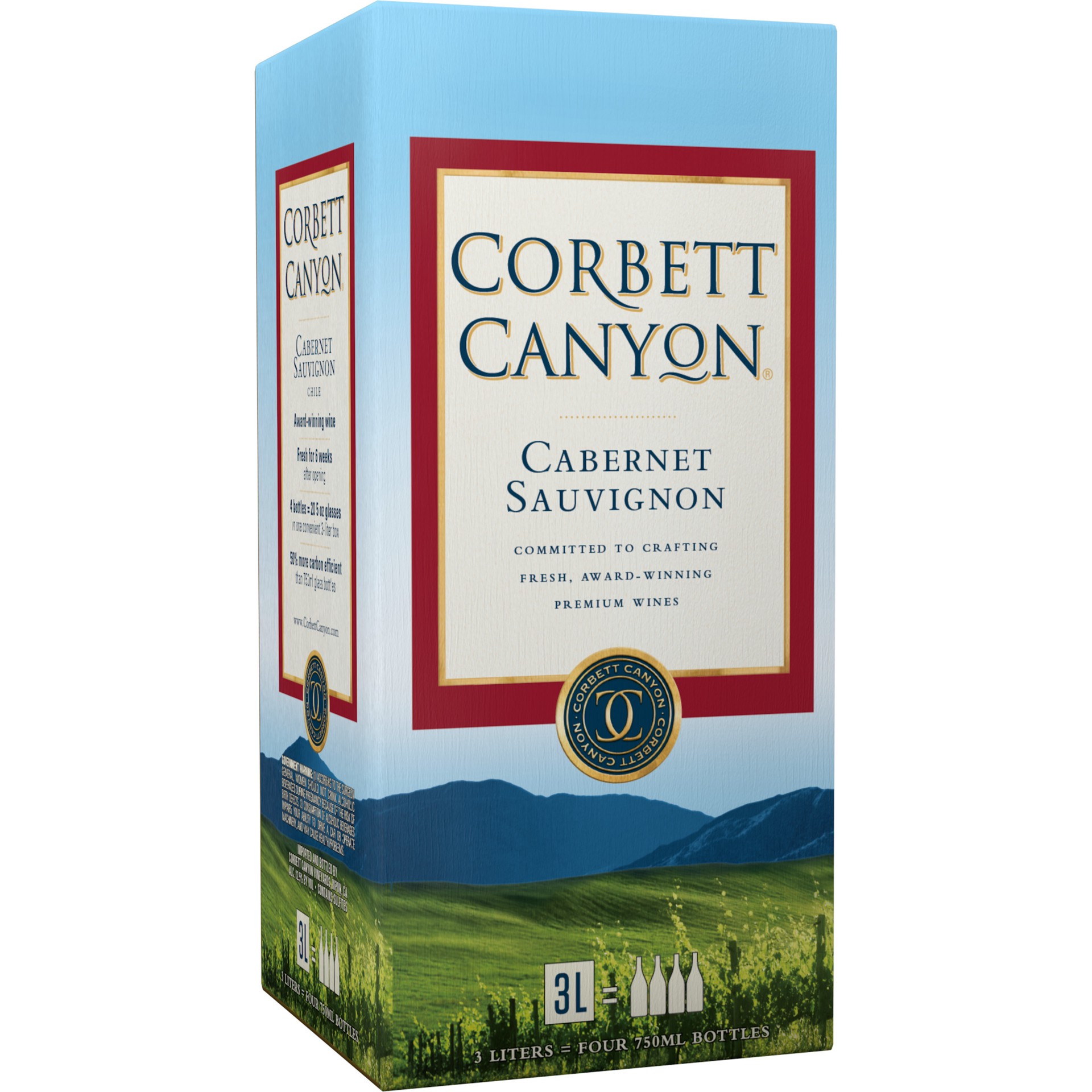 slide 1 of 2, Corbett Canyon Cabernet Sauvignon, Red Wine, American, 1 ct, 3L Box, 3 liter