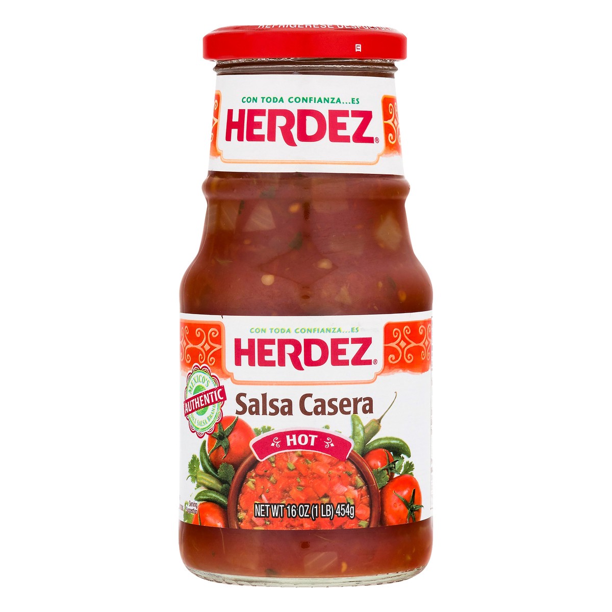 slide 1 of 1, Herdez Hot Salsa Casera 16 oz, 16 oz