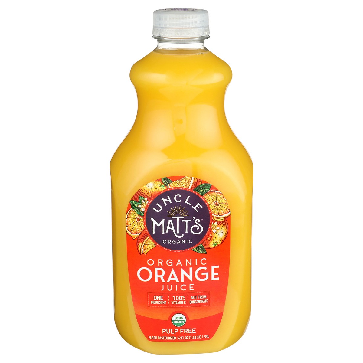 slide 1 of 9, Uncle Matt's Organic Orange Juice Pulp Free, 52 oz