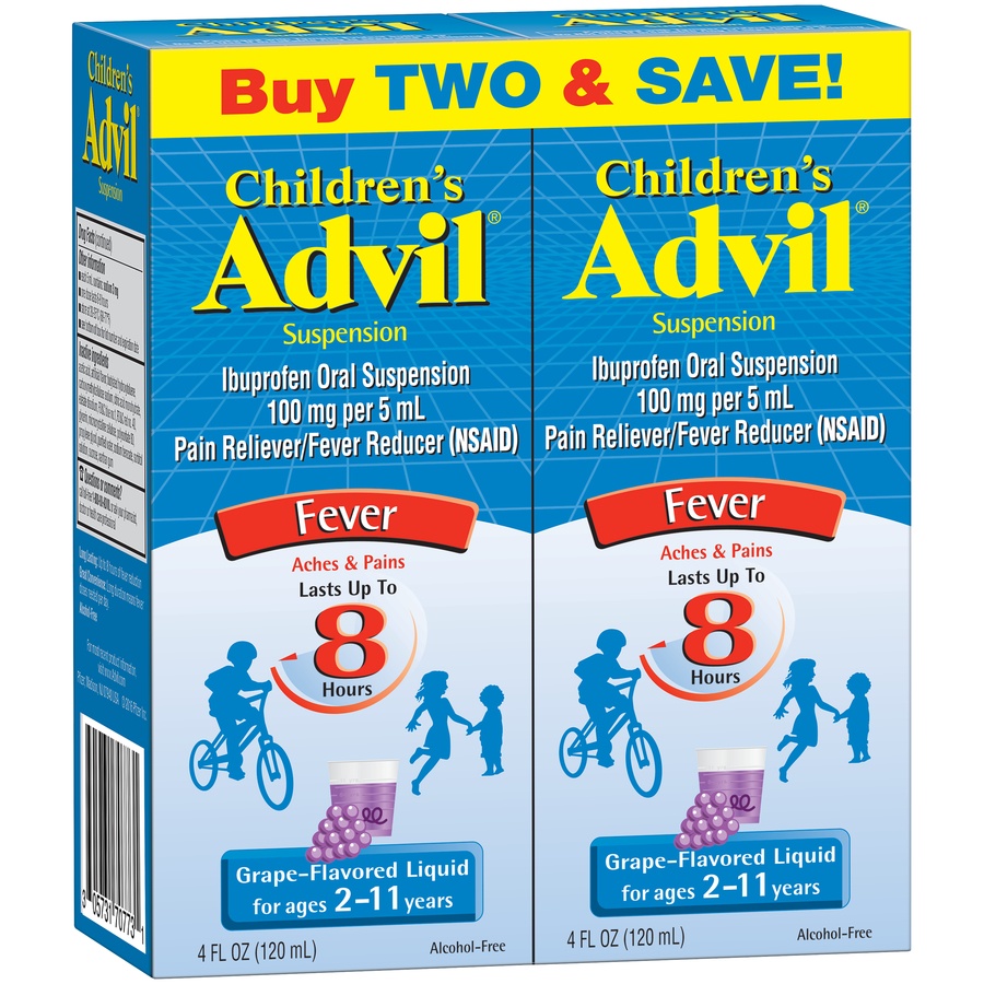 Children's Advil Liquid Ibuprofen Oral Suspension Fever, Grape 2 ct; 4 fl oz Shipt