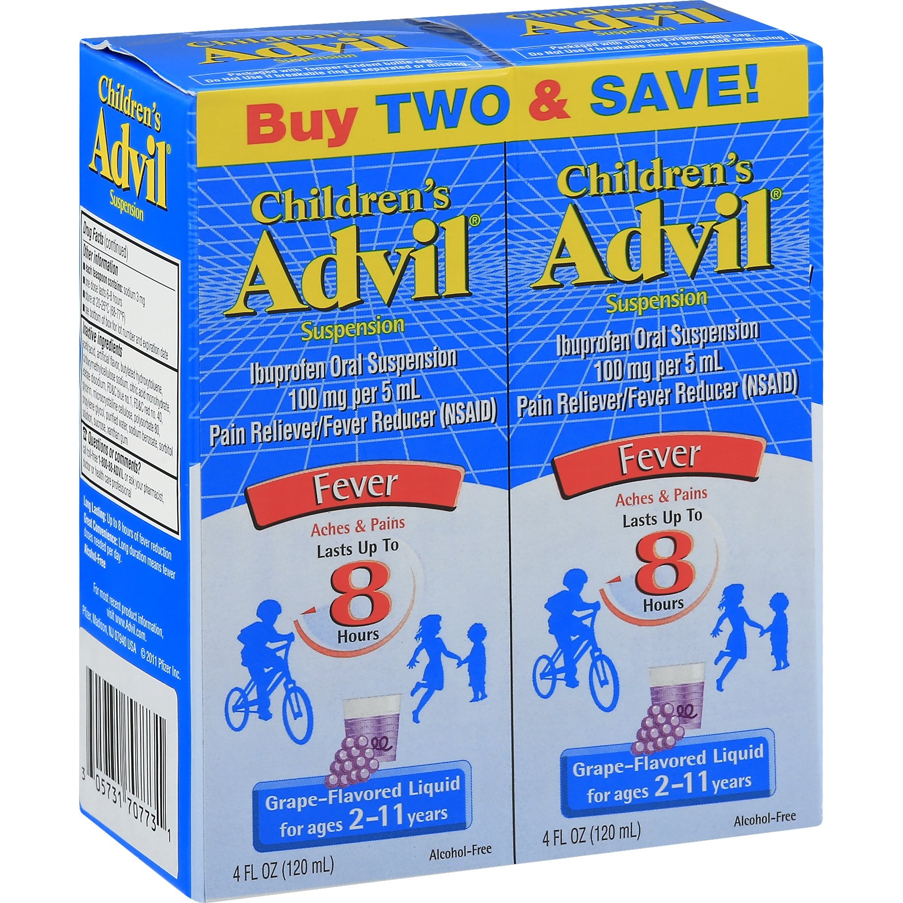 Children's Advil Liquid Ibuprofen Oral Suspension Fever, Grape 2 ct; 4 fl oz Shipt
