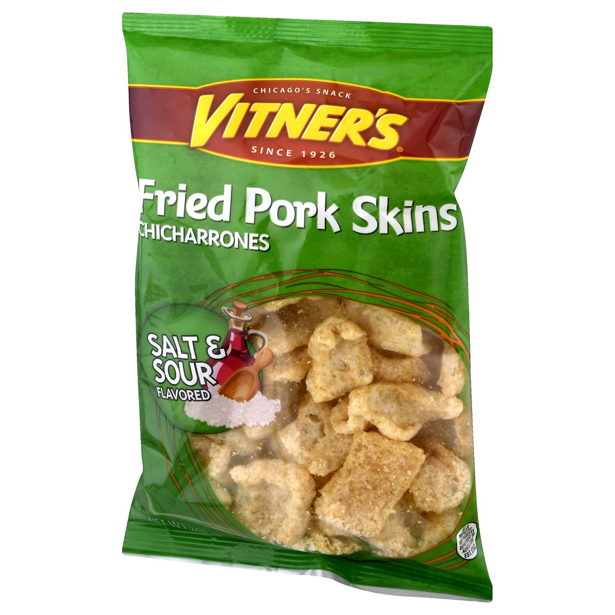 slide 5 of 13, Vitner's Fried Pork Skin Salt & Sour Flavored Chicharrones 2 oz, 2 oz