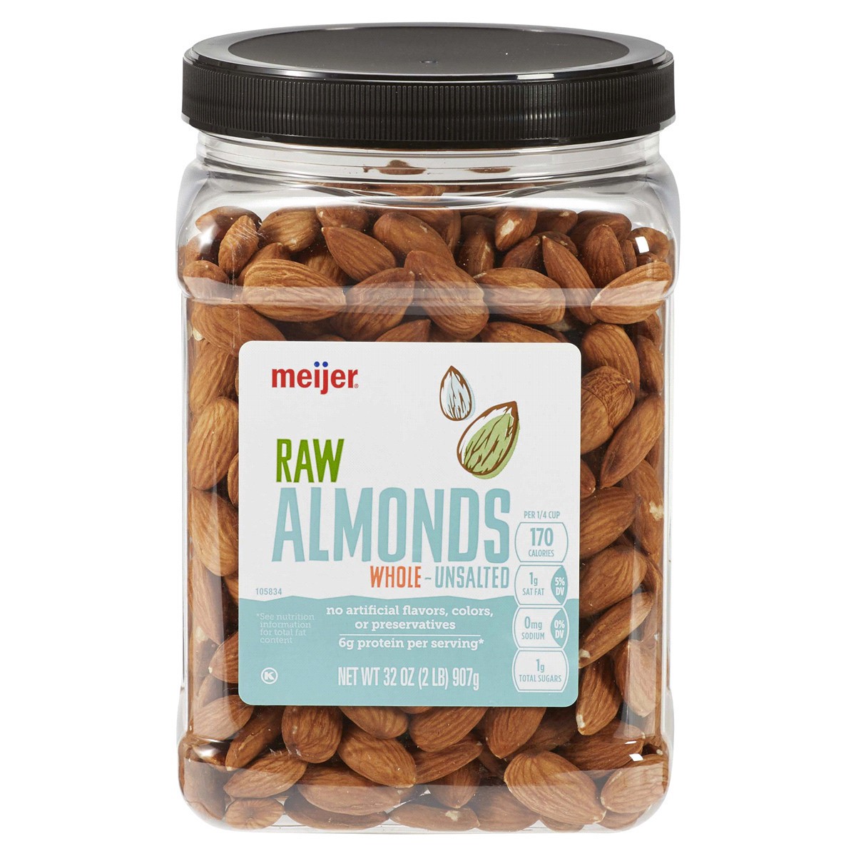 slide 1 of 5, Meijer Whole Raw Almonds Value Pack, 32 oz