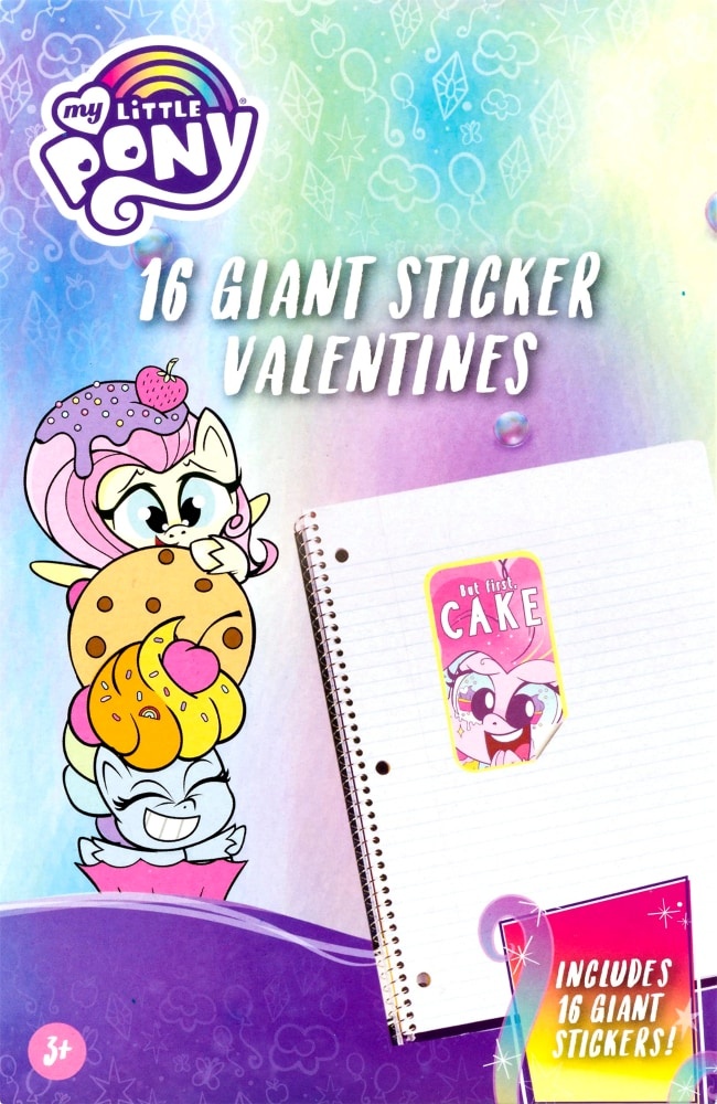 slide 1 of 1, Paper Magic My Little Pony Giant Sticker Valentines, 16 ct