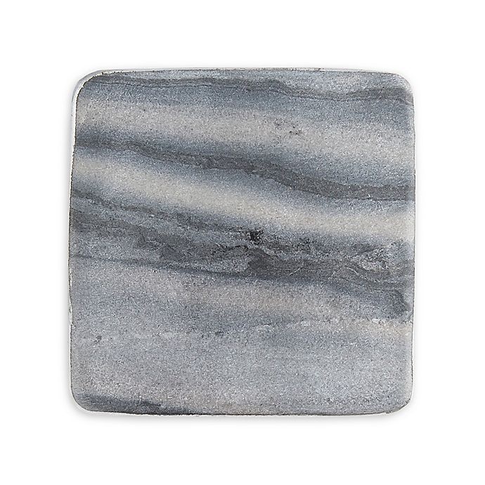 slide 1 of 2, Thirstystone Marble Silver Edge Coasters, 4 ct