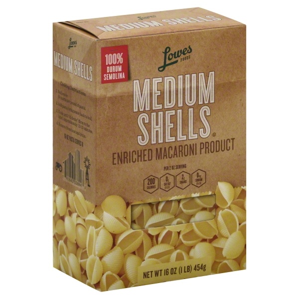 slide 1 of 1, Lowes Foods Shells Medium, 16 oz