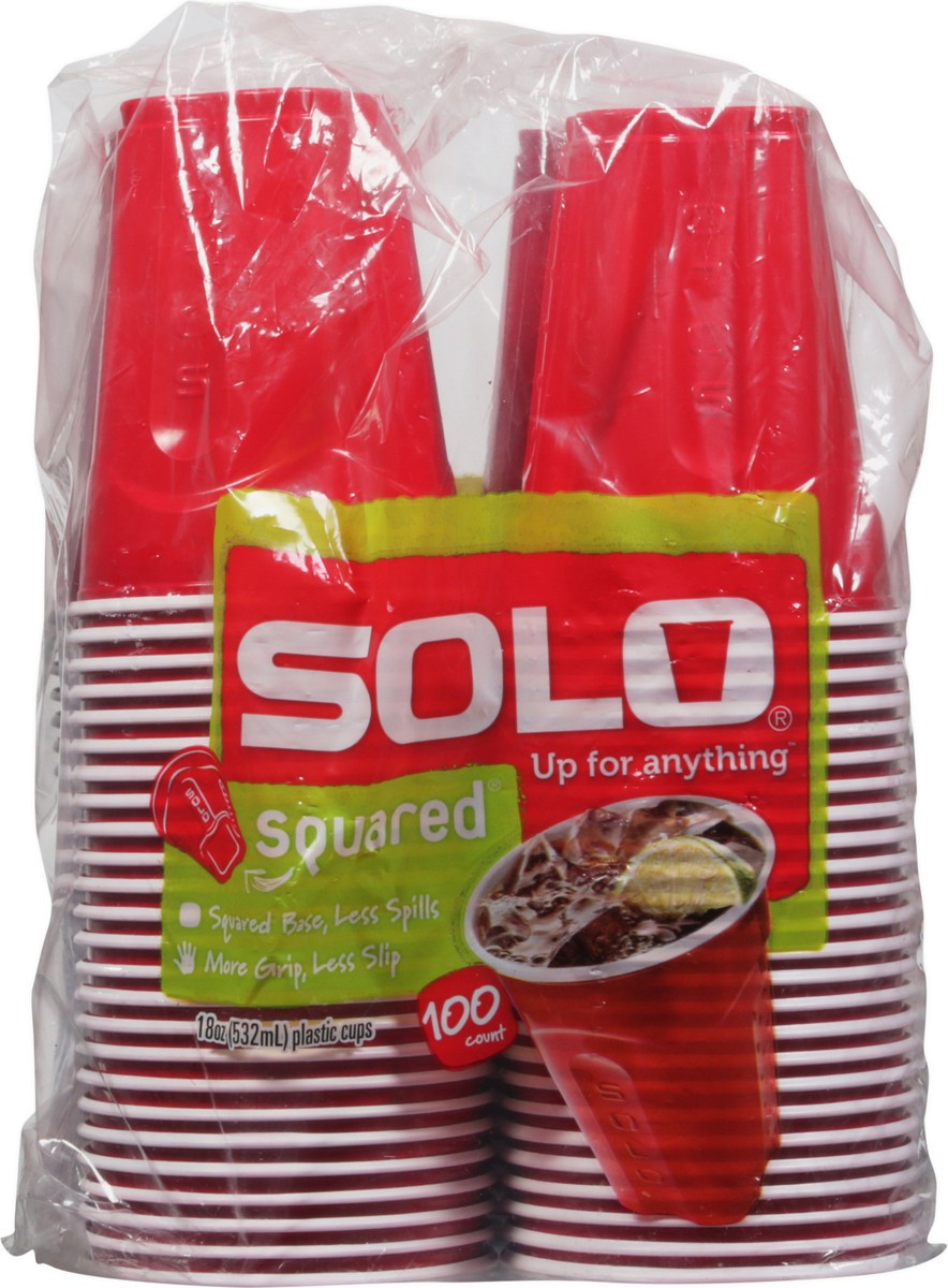 slide 10 of 12, Solo 18 Ounce Squared Plastic Cups 100 ea, 100 ct