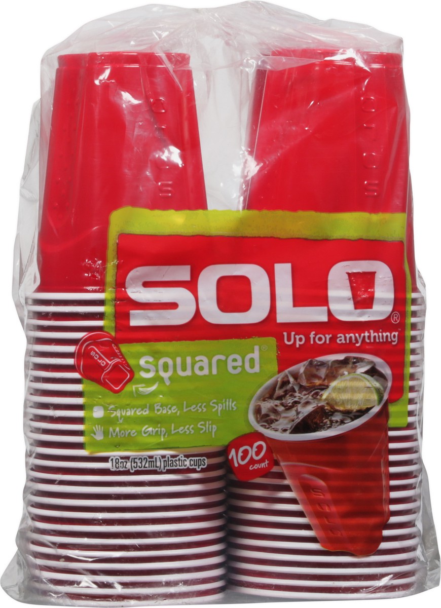 slide 3 of 12, Solo 18 Ounce Squared Plastic Cups 100 ea, 100 ct