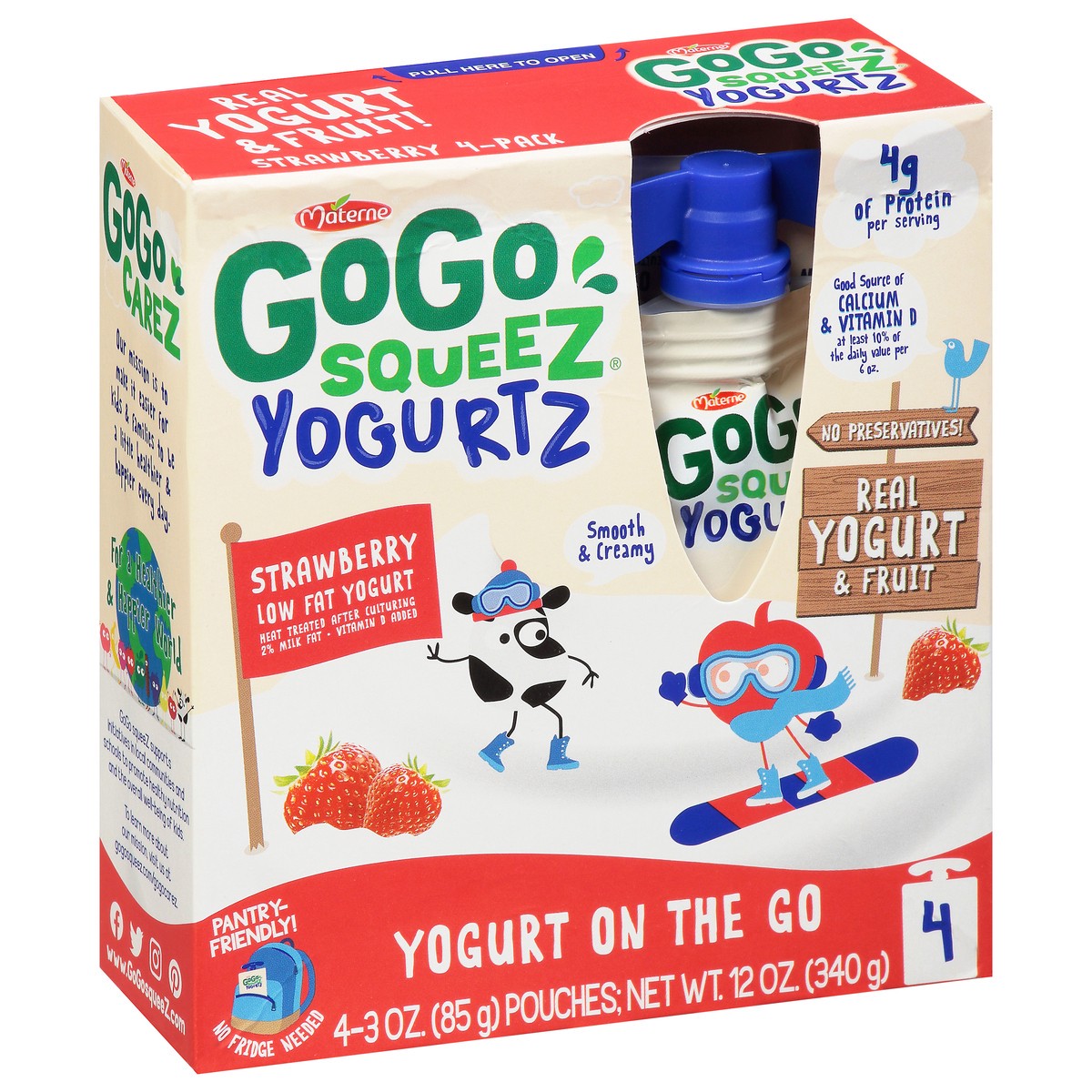 slide 7 of 9, Gogo Squeez Strawberry Yogurtz 4 Ct, 12 oz