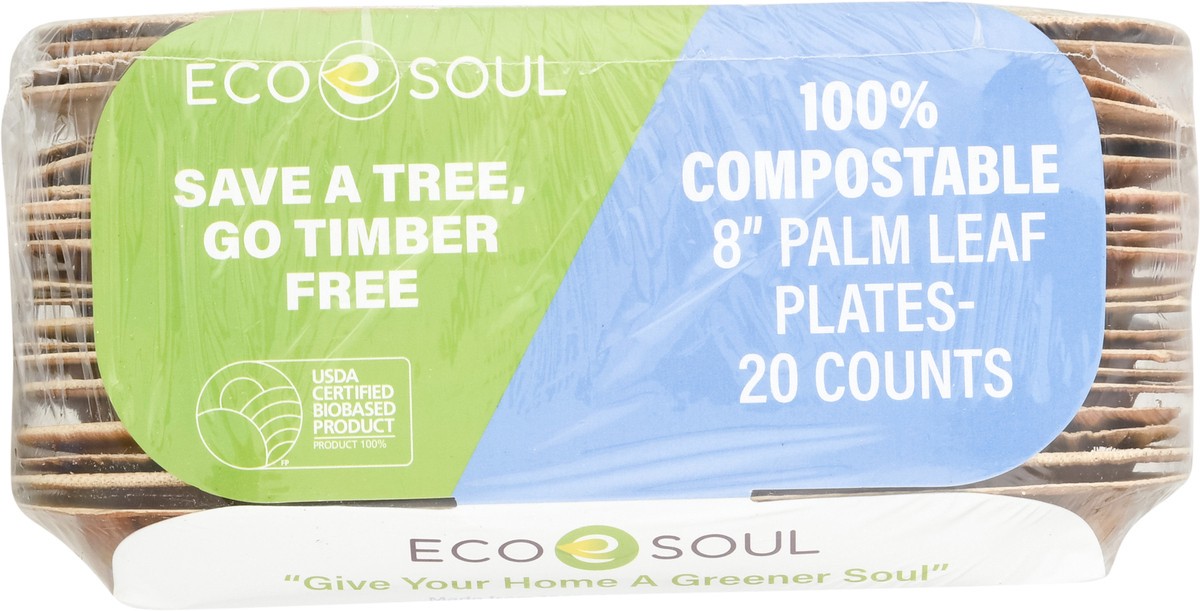 slide 6 of 12, Eco Soul Palm Leaf Timber Free 8In Plates 20Ct, 20 ct