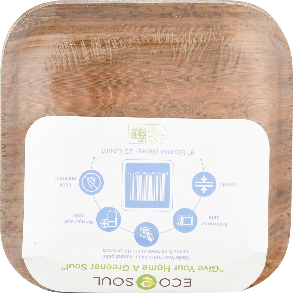 slide 11 of 12, Eco Soul Palm Leaf Timber Free 8In Plates 20Ct, 20 ct