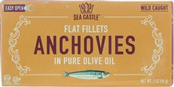 Sea Castle Flat Fillets Anchovies in Pure Olive Oil 2 oz