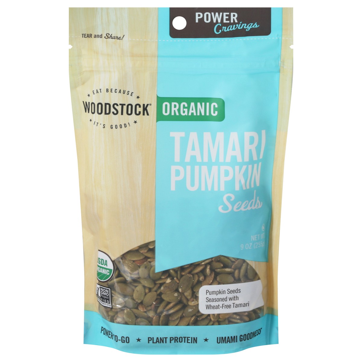 slide 1 of 9, Woodstock Pumpkin Seeds Tamari Org, 9 oz