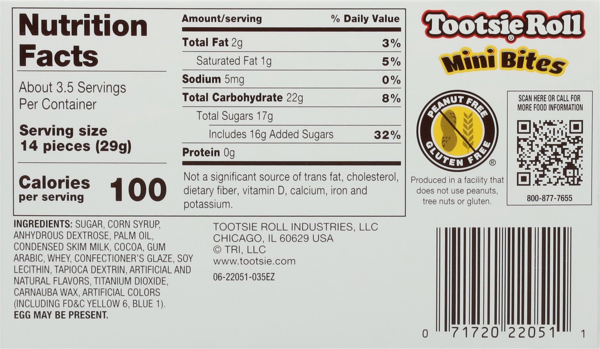 slide 12 of 13, Tootsie Roll Mini Bites Candy Coated Chews 3.5 oz, 3.5 oz