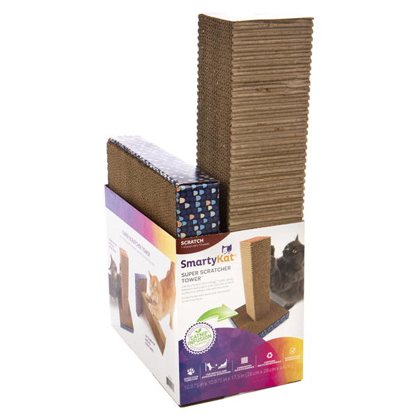 slide 1 of 1, SmartyKat Cat Scratcher - Corrugate Post, 1 ct