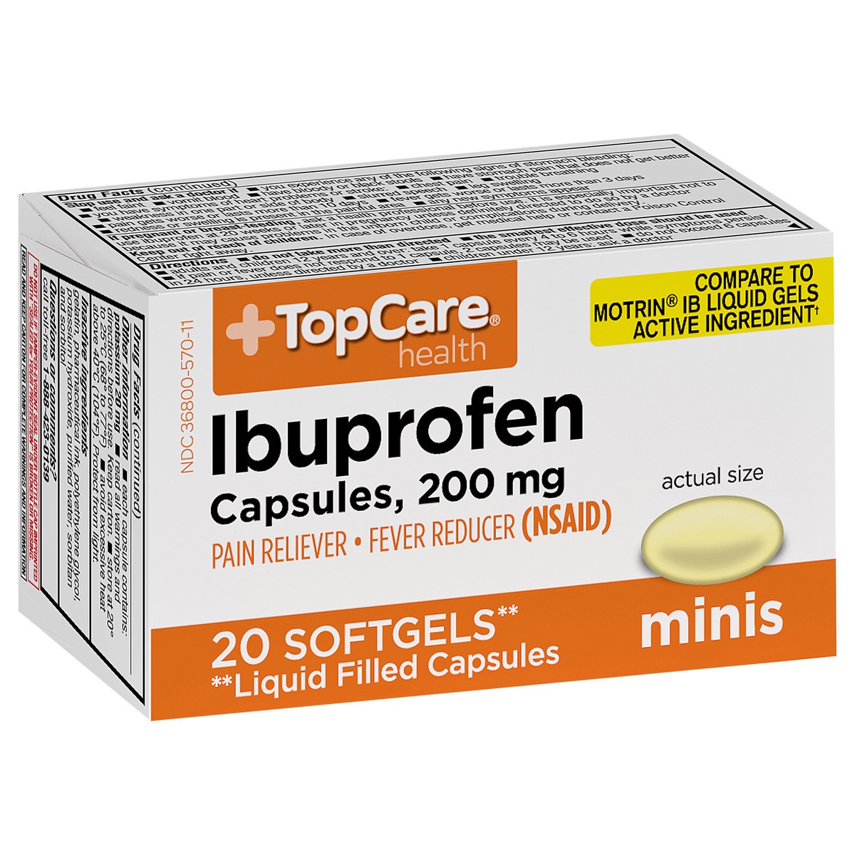 slide 9 of 13, TopCare Health 200 mg Ibuprofen Minis 20 Softgels, 20 ct