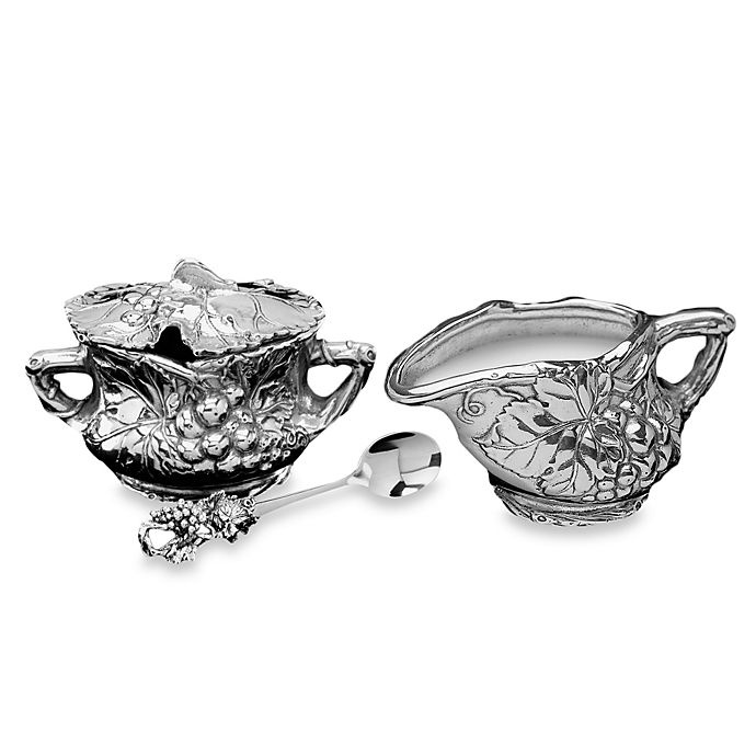 slide 1 of 1, Arthur Court Designs Grape Metal Sugar and Creamer Set, 3 ct