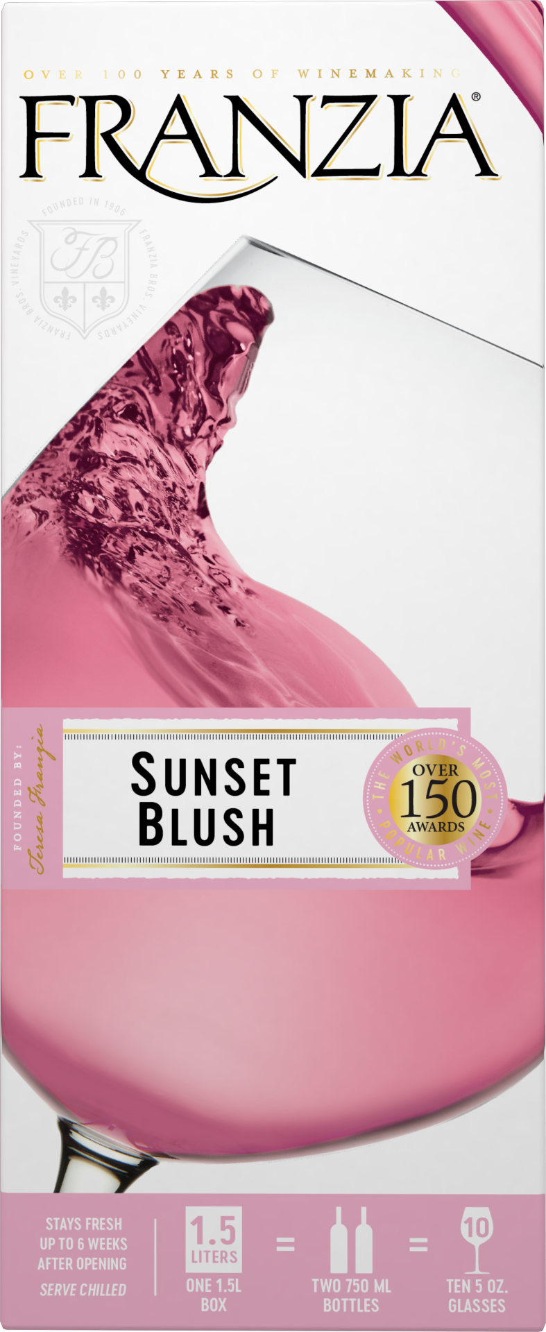 slide 2 of 4, Franzia Sunset Blush Pink Wine, 1.5 liter