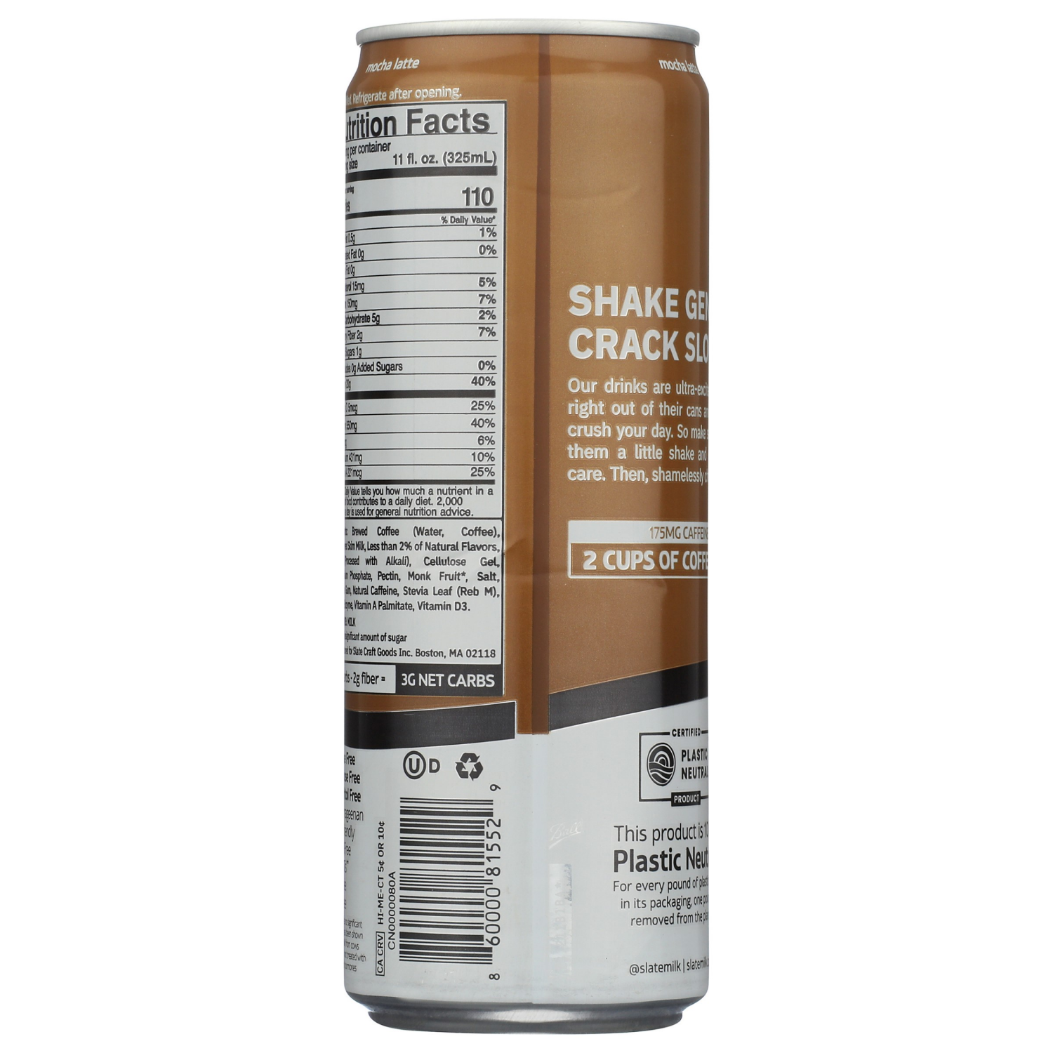 slide 4 of 4, Slate Mocha Latte High Protein Iced Coffee - 11 fl oz, 11 fl oz