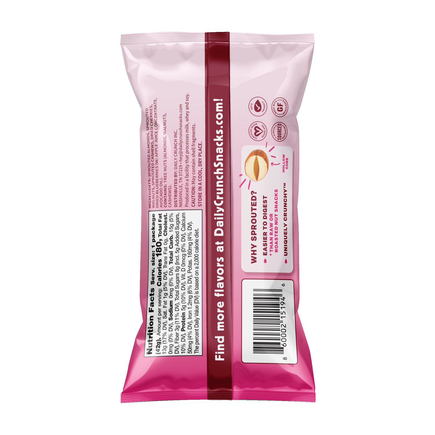 slide 2 of 2, Daily Crunch Cherry Berry Nut Medley, 1.5 oz, 1.5 oz