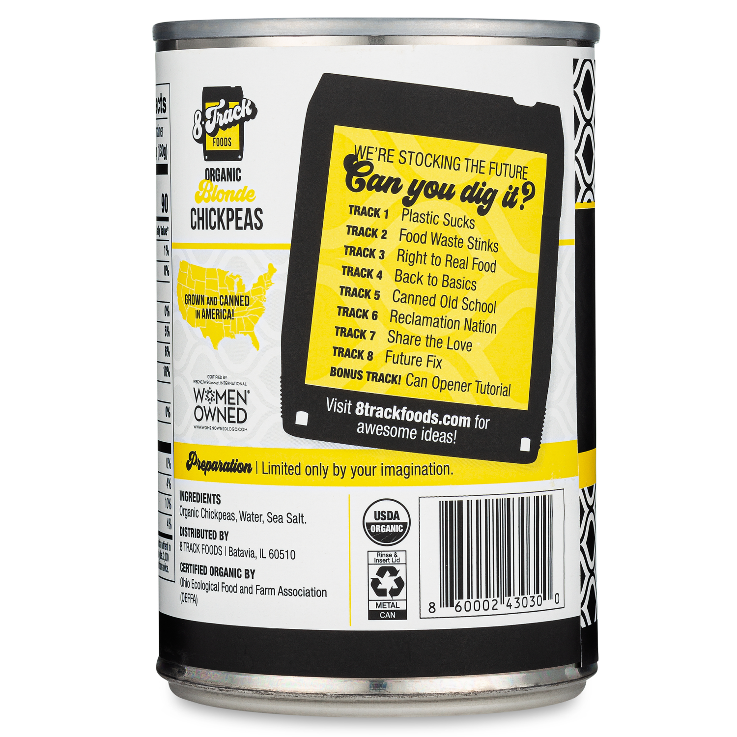 slide 2 of 5, 8 Track Foods Organic Blonde Chickpeas 15 oz, 15 oz