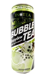 Inotea Honeydew Bubble Tea with Tapioca Pearls 16.6 fl oz