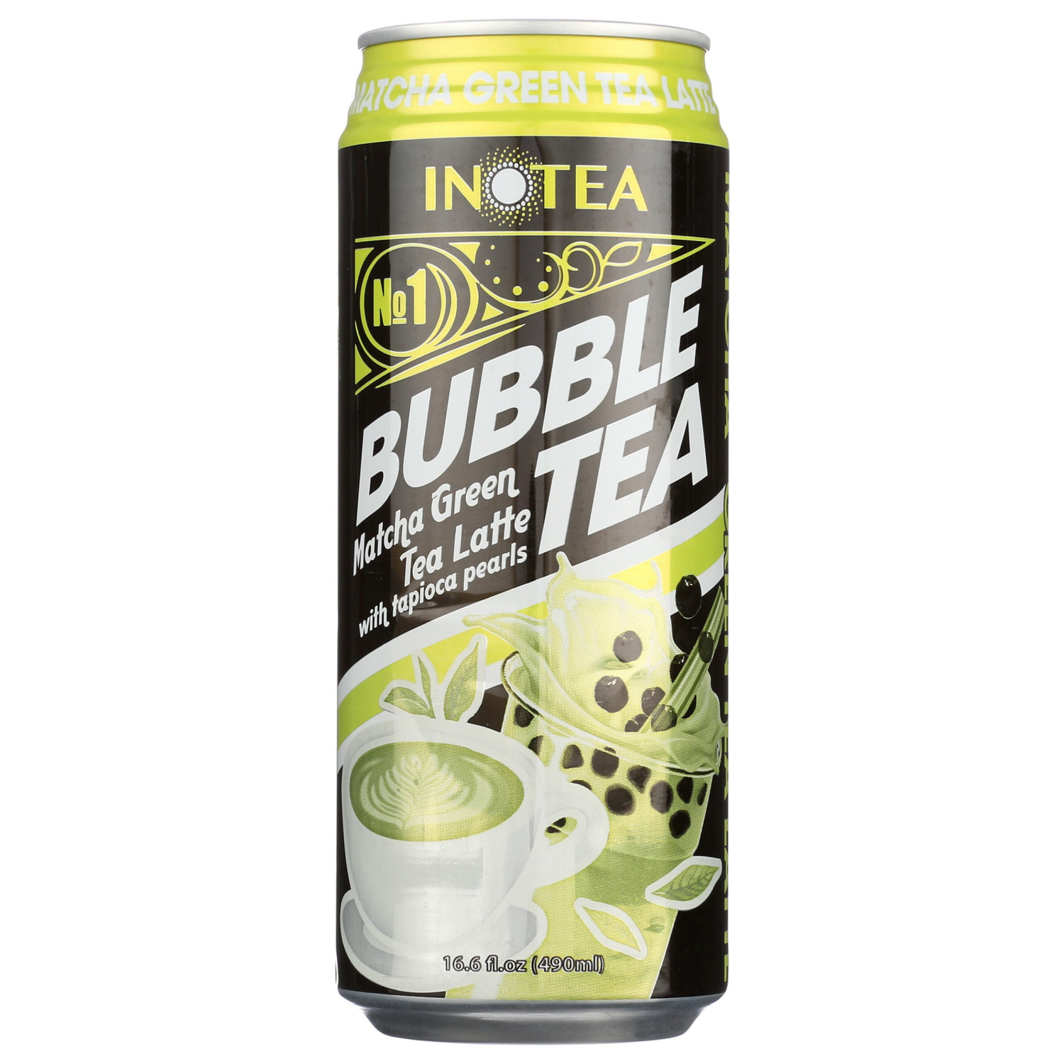 slide 1 of 3, Inotea Matcha Green Tea Latte Bubble Tea with Tapioca Pearls 1 16.6 fl oz, 16.6 fl oz