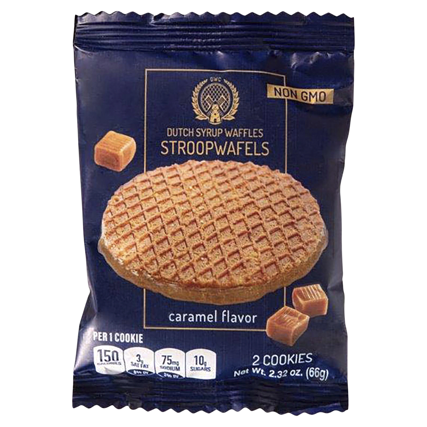 slide 1 of 2, Dutch Syrup Waffle Company Dutch Syrup Waffles Stroopwafels Caramel Flavor Cookies, 2 ct, 2.32 oz