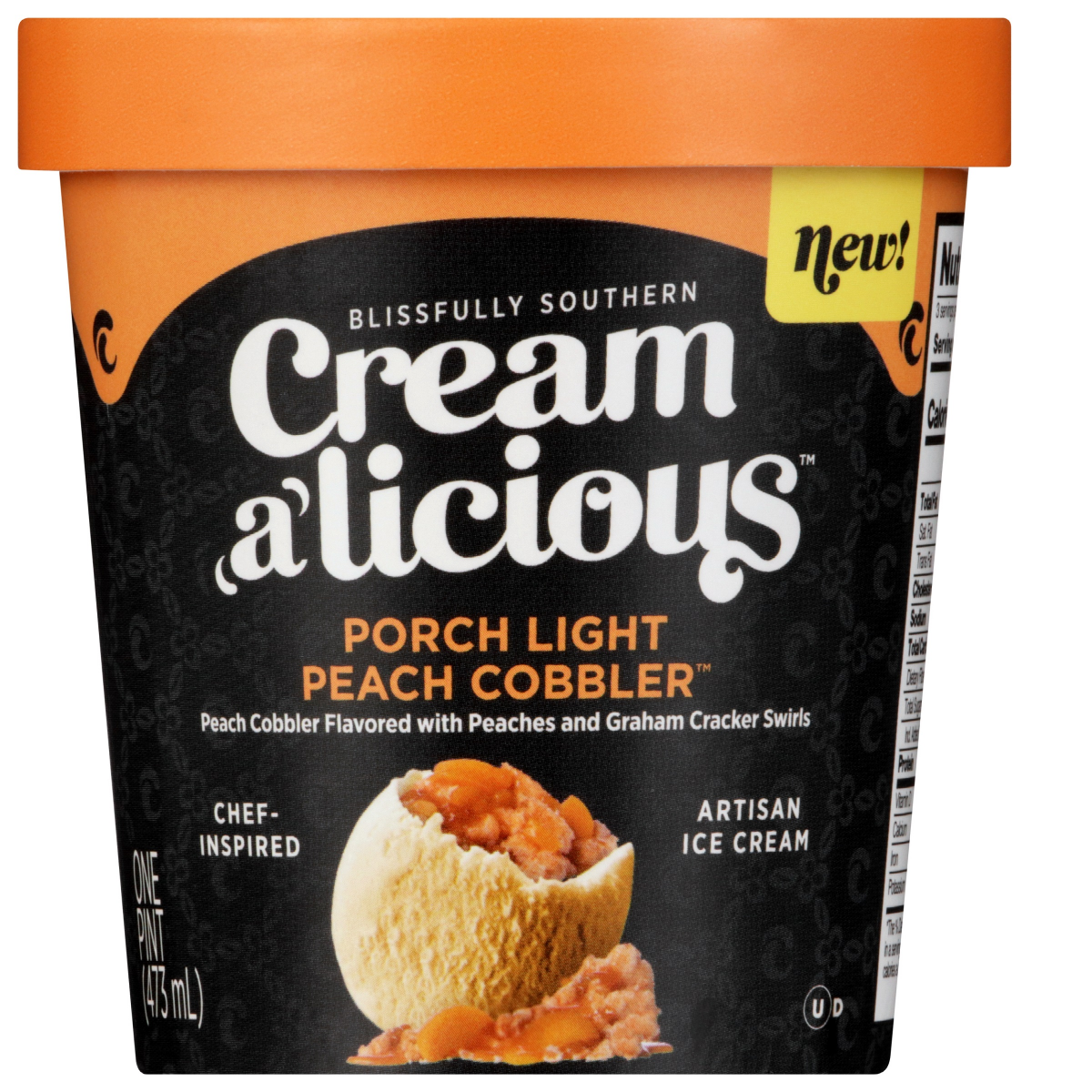 slide 1 of 5, Creamalicious Peach Cobbler Ice Cream, 16 oz
