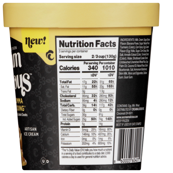 slide 4 of 5, Creamalicious Slap Yo Momma Banana Pudding Ice Cream - 16oz, 16 oz