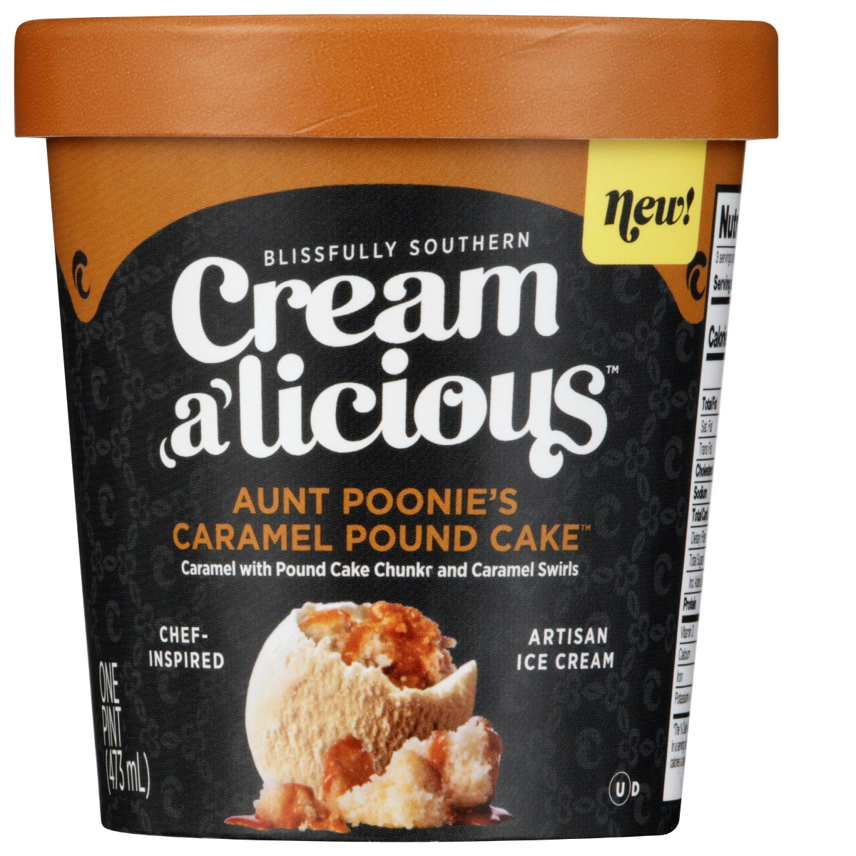 slide 1 of 5, Creamalicious Aunt Poonies Caramel Pound Cake Ice Cream - 16oz, 16 oz