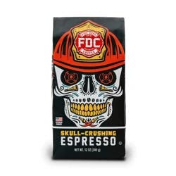 Firehouse Fire Department Coffee Skull-Crushing Espresso, Whole Bean Coffee - 12 oz
