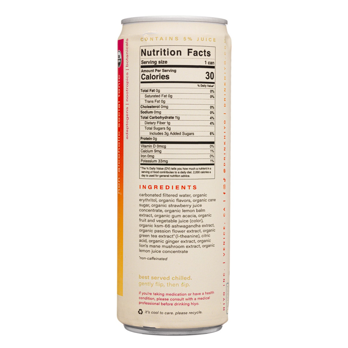 slide 2 of 2, Hiyo Organic Strawberry Guava Functional Seltzer 12 fl oz, 12 fl oz