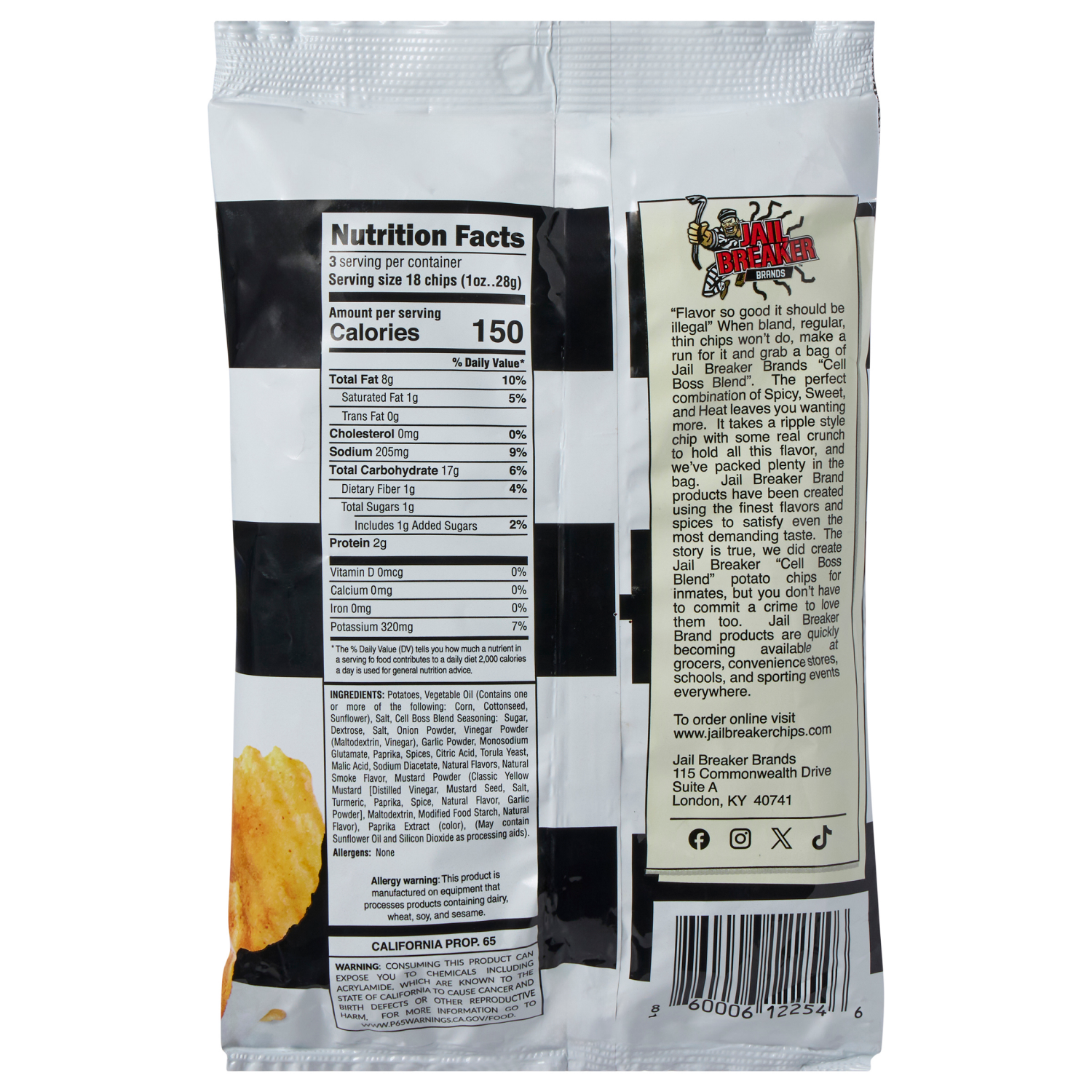 slide 2 of 2, Jail Breaker Potato Chips Cell Boss Blend 3 Oz, 3 oz