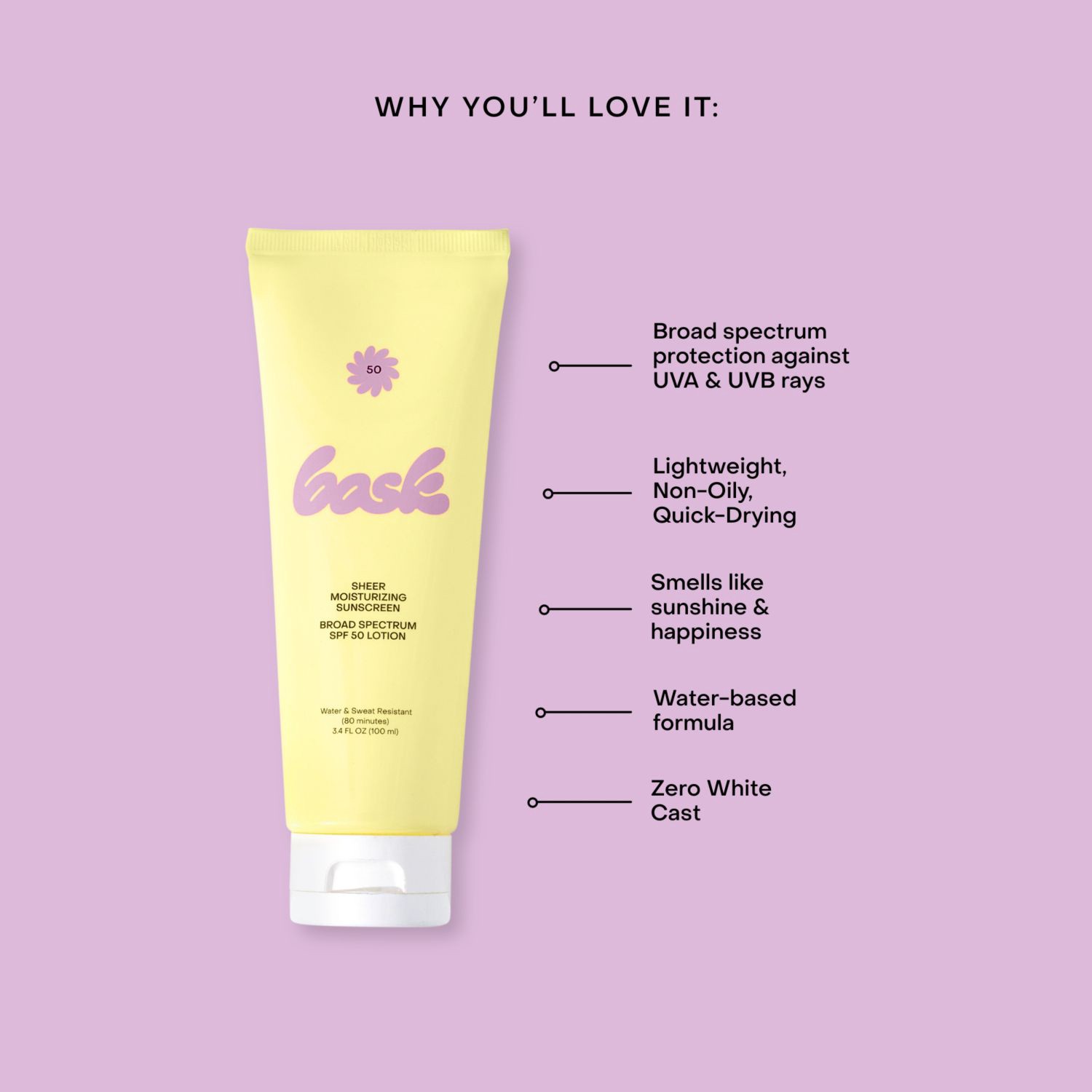 slide 4 of 4, BASK Spf 50 Sheer Moisturizing Lotion, 3.4 oz