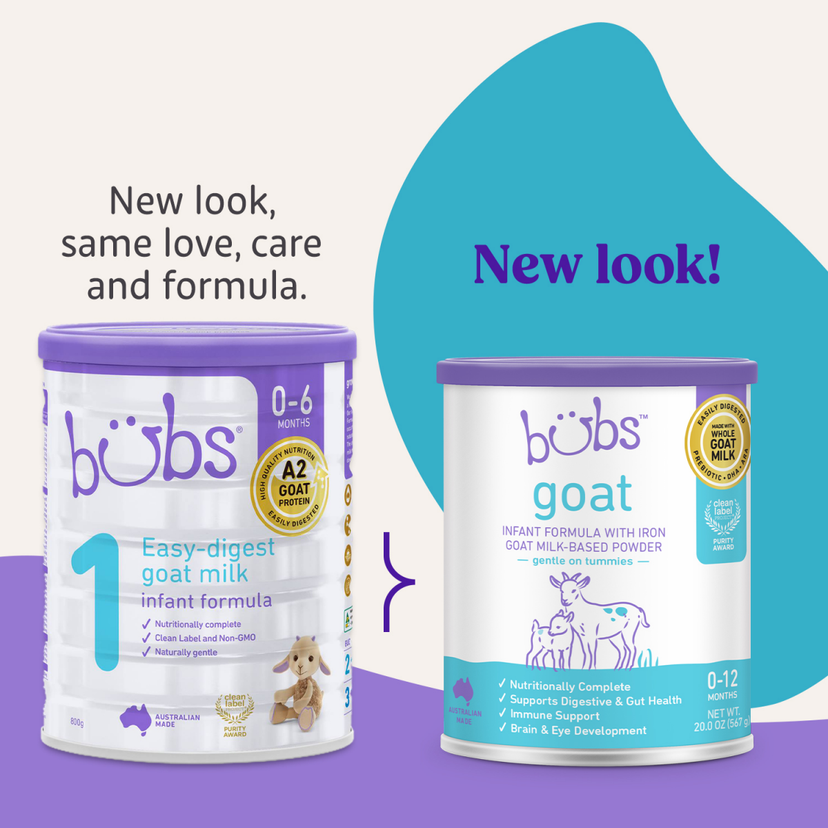 slide 5 of 7, BUBS Goat Milk Infant Formula (0-12 Months), 20 oz