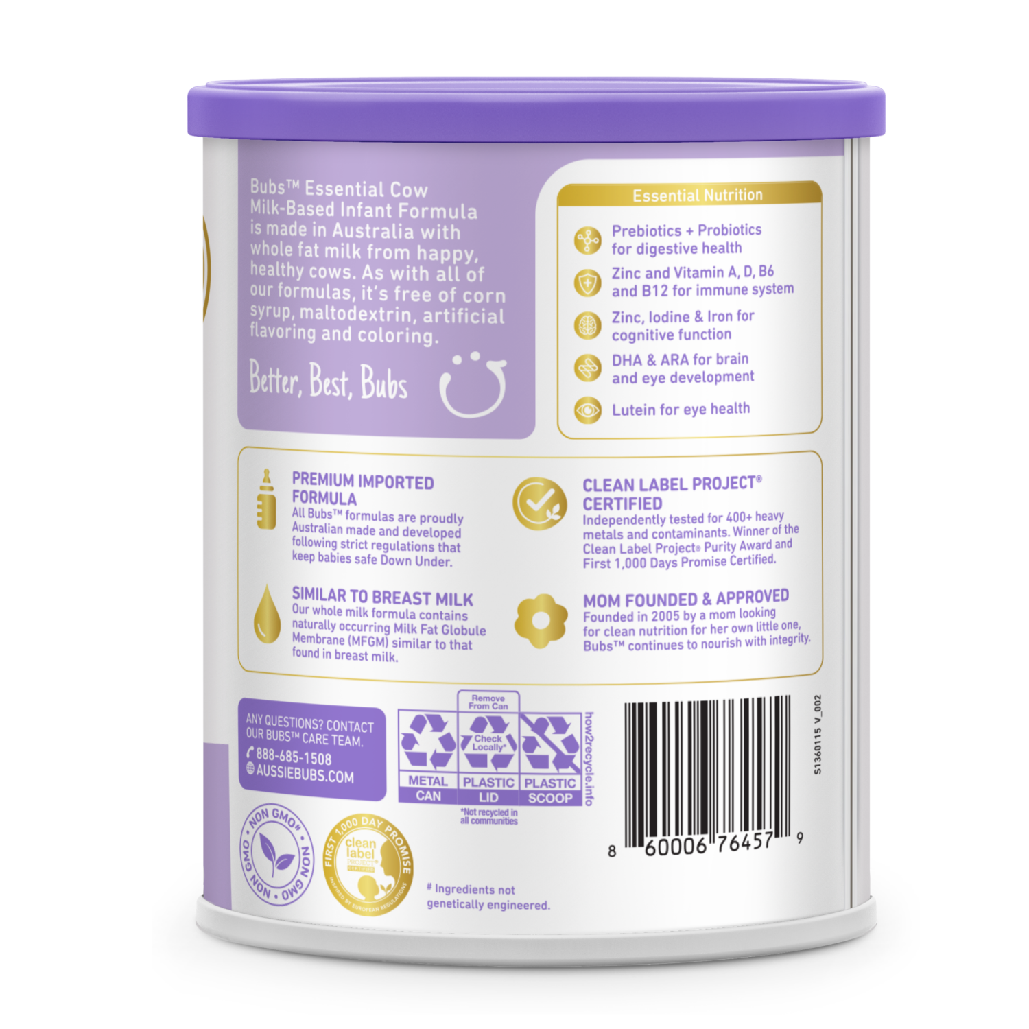 slide 4 of 6, Bubs Essential Infant Formula With Iron Cow Milk-Based Powder, 20 oz