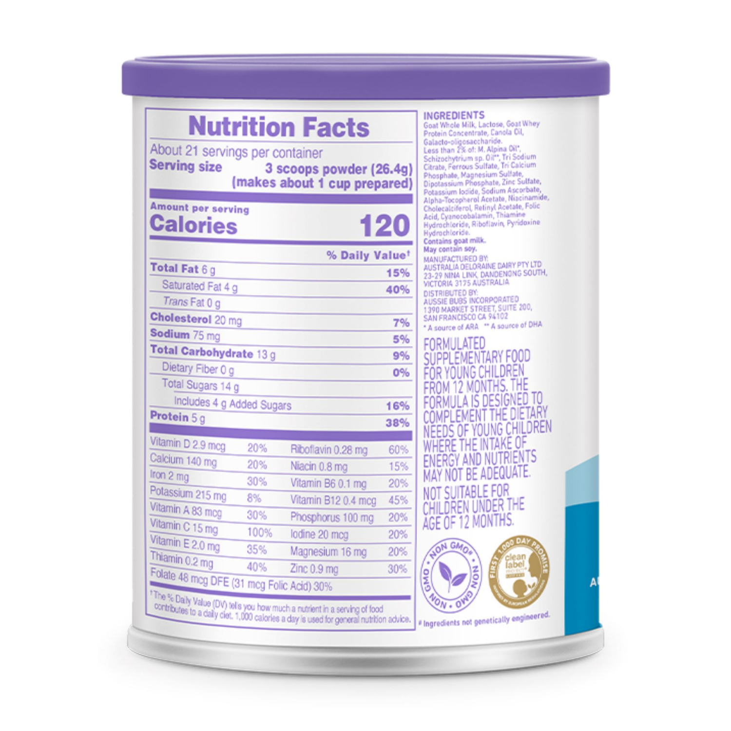 slide 3 of 5, AUSSIE BUBS Bubs Easy Digest Goat Toddler Formula, 1 ct